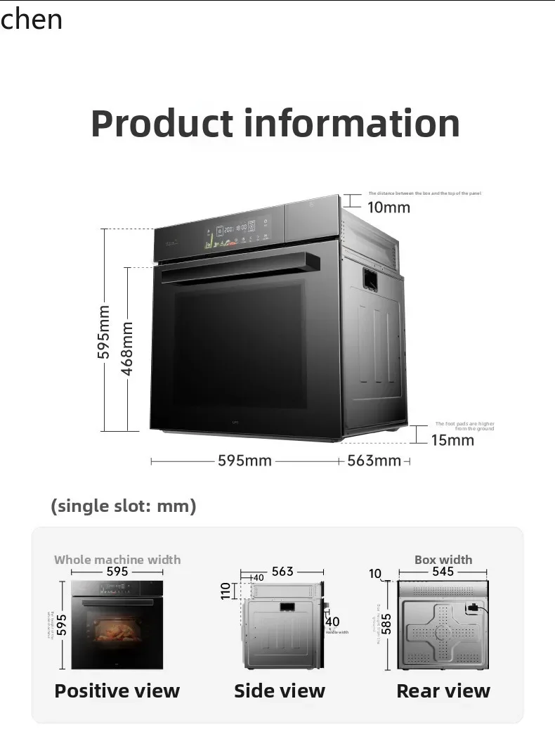 ZML steaming and baking all-in-one machine Embedded household steaming and frying electric steamer four-in-one