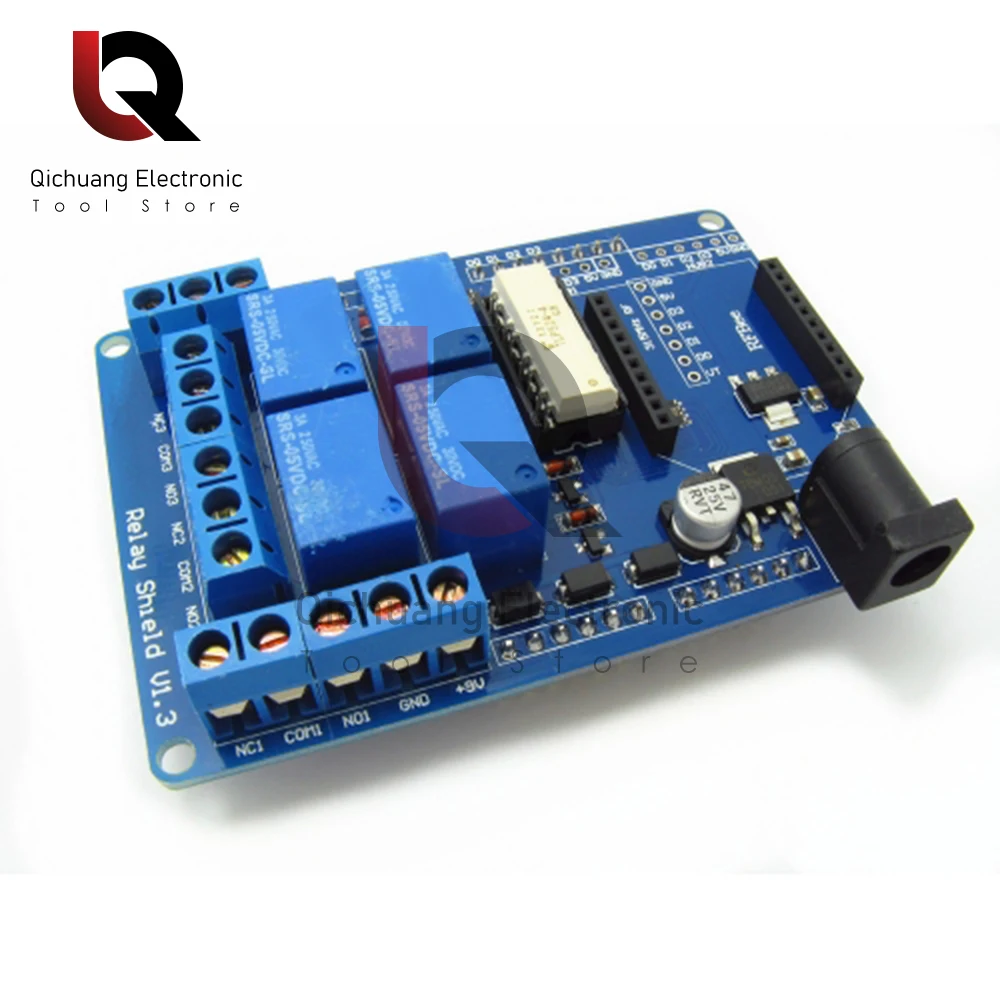 Módulo de Relé Placa de Extensão, Escudo, Compatível para Módulo Arduino Xbee Sem Fio, Eletrônica Inteligente, 4 Canais, 3A, V1.3