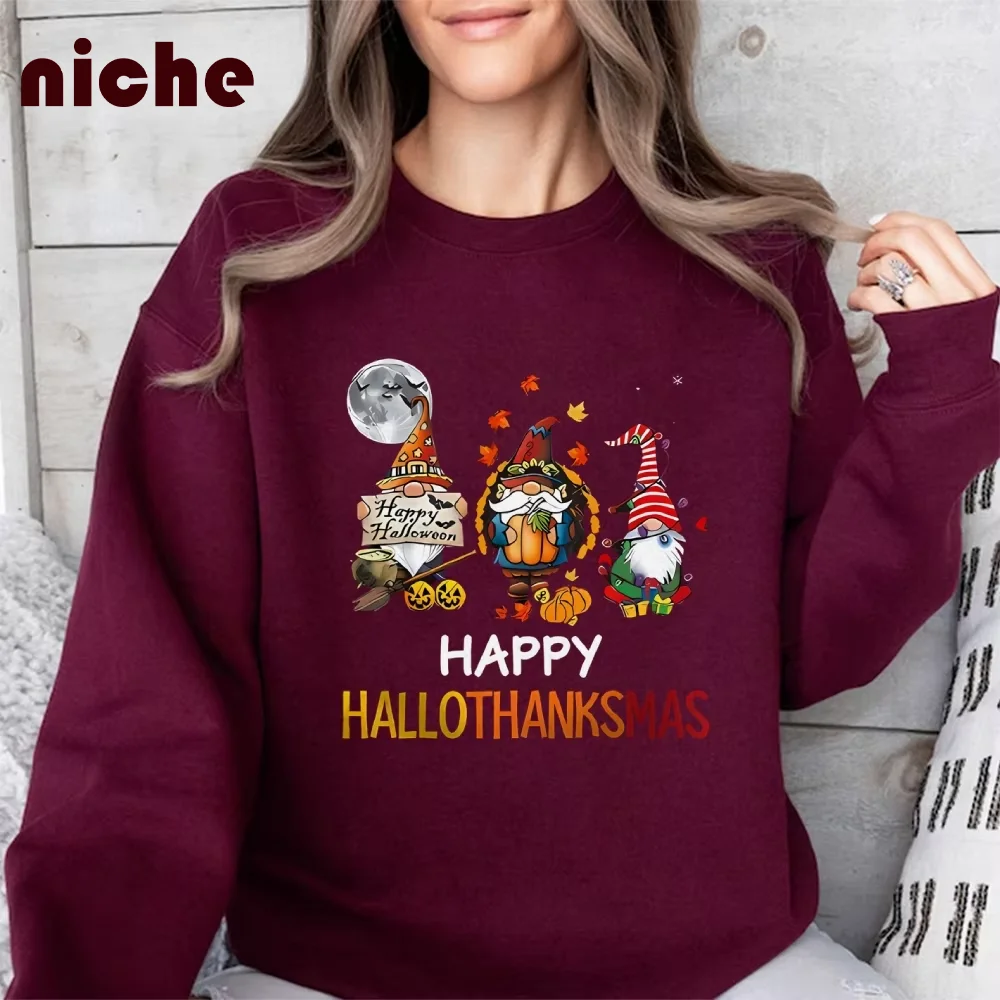 

Ladies Hoodie High Quality Cotton Soft Fabric Festival Cartoon Character Graphic Printing Crew Neck Loose New Sweatshirt