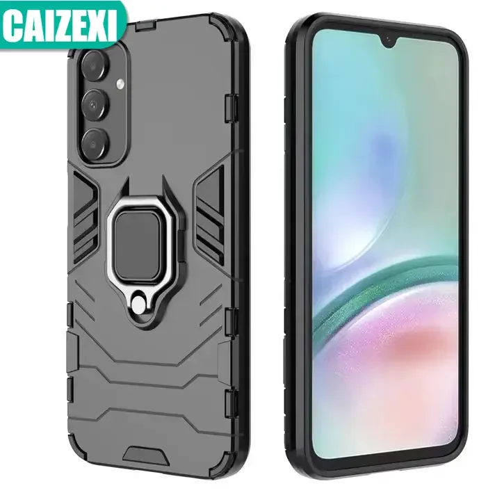 

Противоударные защитные чехлы-бамперы для Samsung Galaxy A15 A25 A35 A55 A05 A05S M15 M35 M55 5G Магнитный металлический кольцевой держатель-подставка