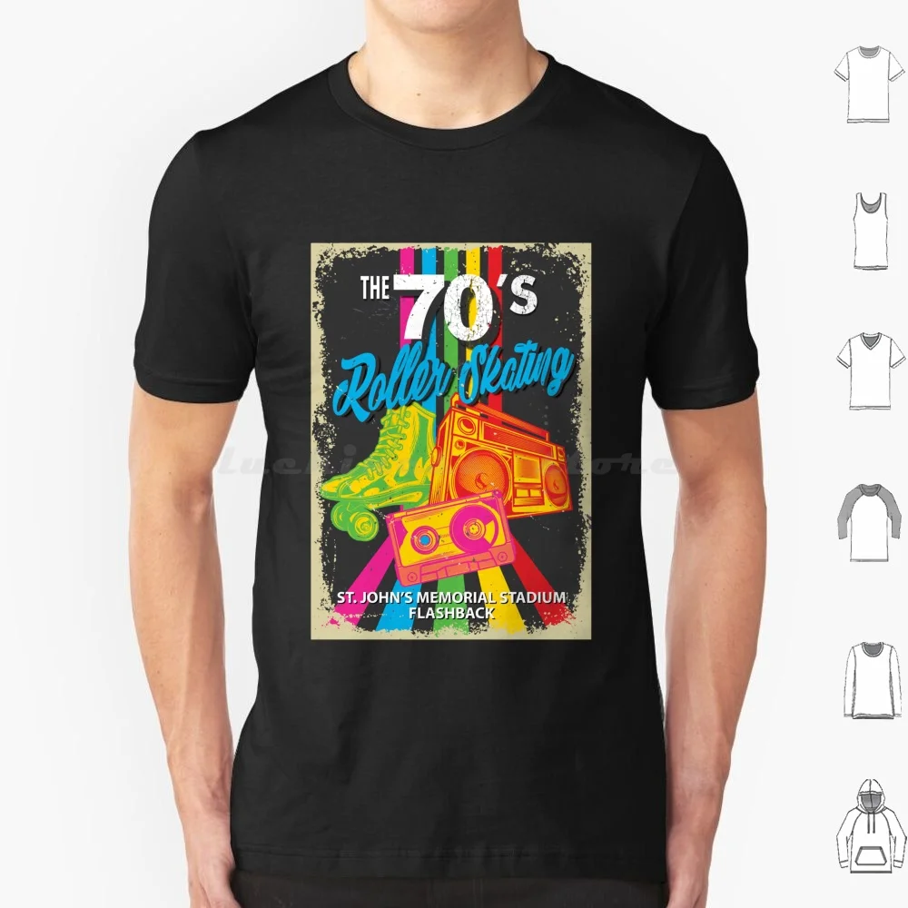 Roller Skating 70&x27 ; S Retro Newfoundland Classic T Shirt Big Size 100% Cotton Roller Skating 70 X27 S Retro Newfoundland