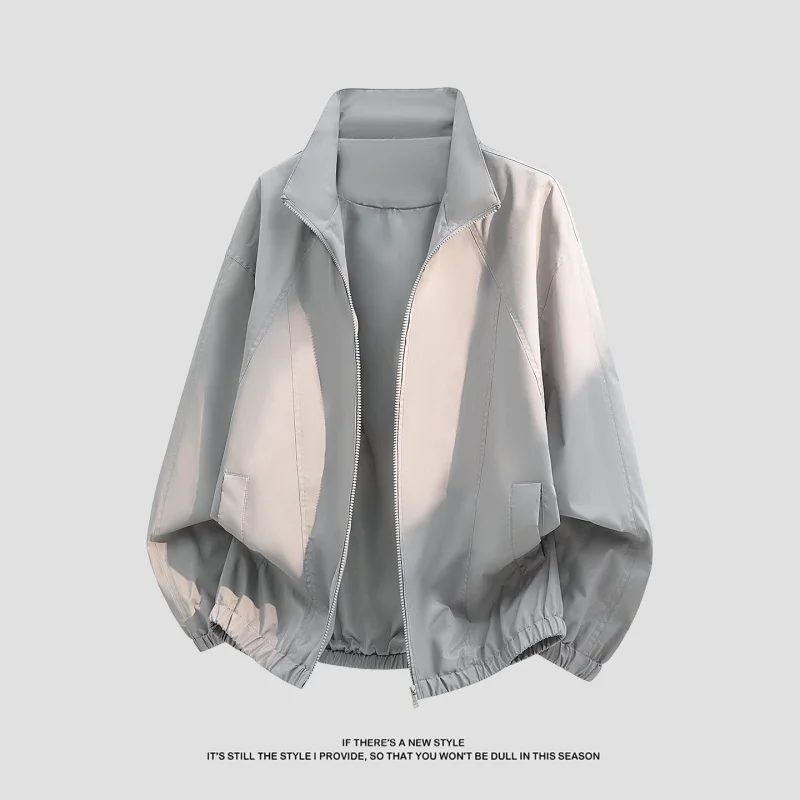 Women Stand Collar Jacket Multi Color Casual Loose Windbreaker Spring Autumn Thin Outerwear Fashion Pocket Zipper Coat Daily Com