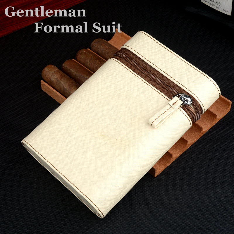 Leather Cigar Case for Humidor, Cedar Wood Lined, Tobacco Tube, Travel Cigar Holder Box, Customer-Made Smoking Accessories