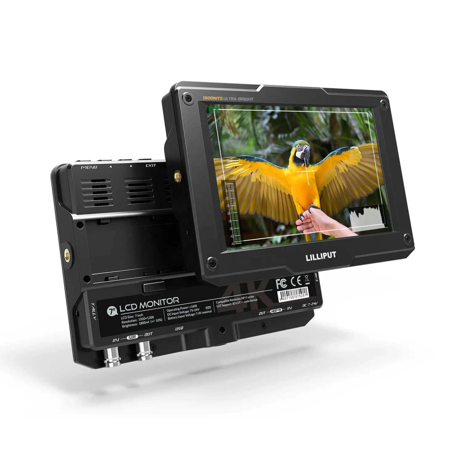 LILLIPUT H7S 7 inch 4K HDMI 1800 nit Ultra Bright Camera with 3G-SDI input and  loop output