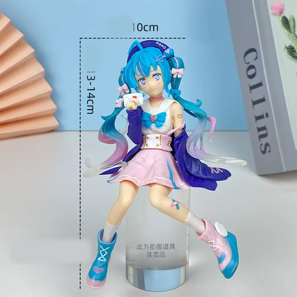 Nowa figurka akcji Hatsune Miku, figurka anime, różowa sakura, pozycja siedząca, model z PVC, zabawka, dekoracja, kolekcjonerski prezent.