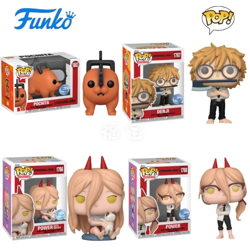 Funko POP Original motosierra hombre Anime figura Power Denji figuras de acción de juguete para niños niñas niños regalo adornos de modelos coleccionables