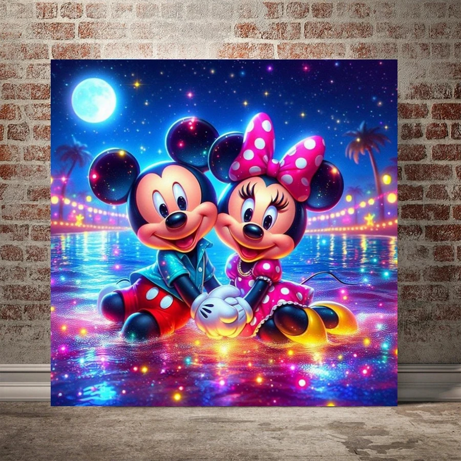 Mickey and Minnie Christmas 5D DIY Diamond Painting Cross Stitch Disney Cartoon Mosaic Full Drill Square Embroidery Home Decor