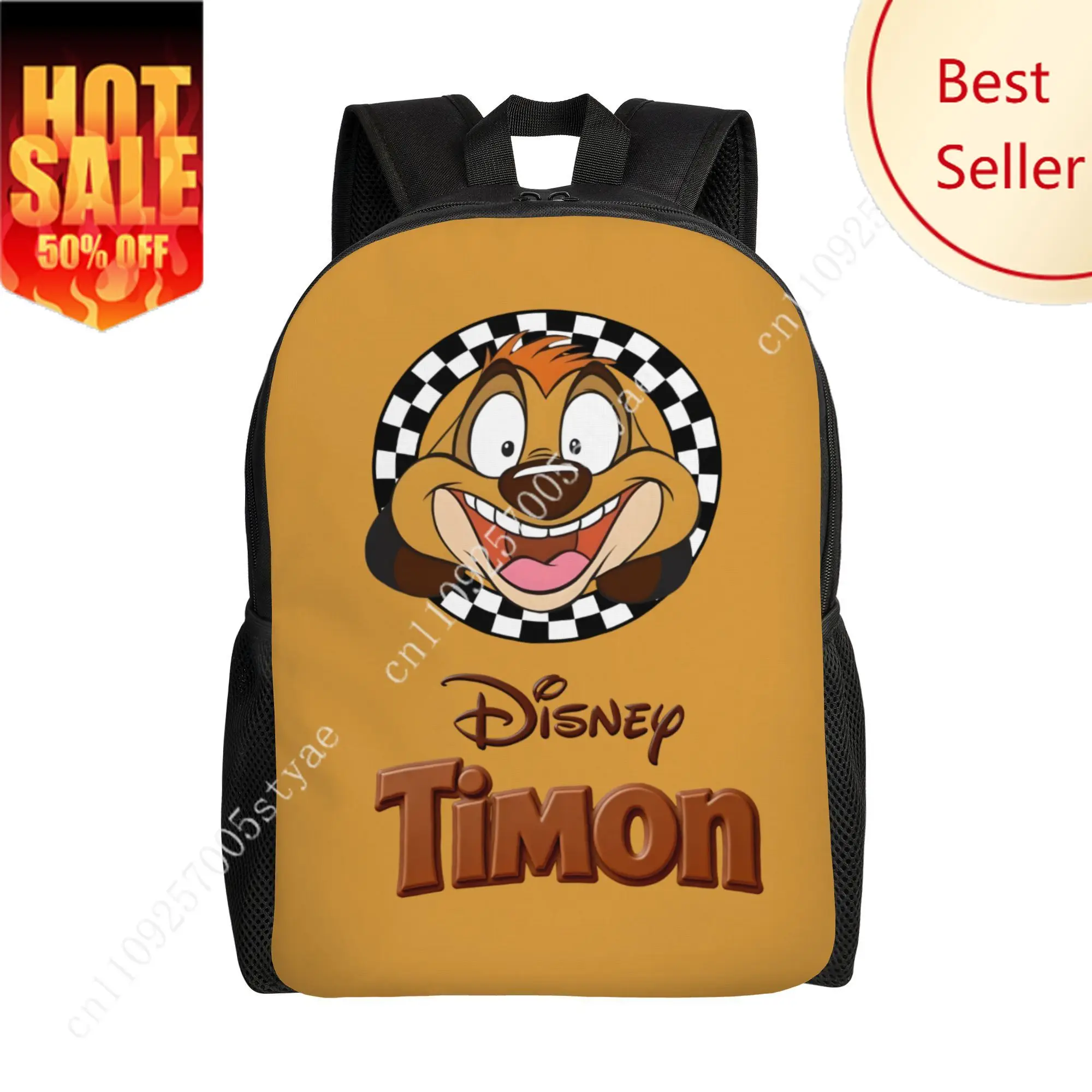 

Timon The Lion King Classic Backpack Disney Cartoon Decorate Fabric Bags Design Your Photo Logo Text Party Holiday Custom Gifts