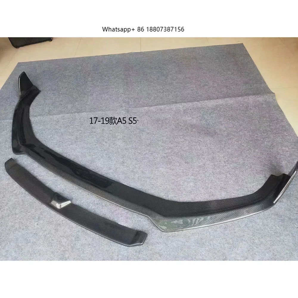 

2019 forAudi A5 Style Wet Carbon Fiber Fibre Front Bumper Lip Splitter New Condition Car Spare Parts Fit