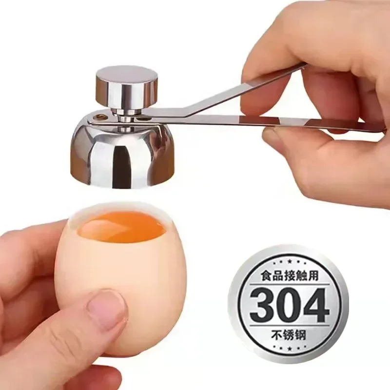 304 Metal Egg shell Opener Eggshell Cutter Shell Opener Double Head Egg Topper Boiled Raw Egg Creative Kitchen Tools Accessories