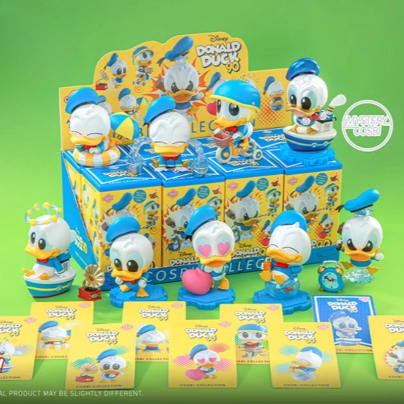 Caja misteriosa de la serie Tour de primavera del 90 ° aniversario del Pato Donald de Disney, Mini figuras bonitas, caja ciega, juguete de colección de regalo de cumpleaños para niños