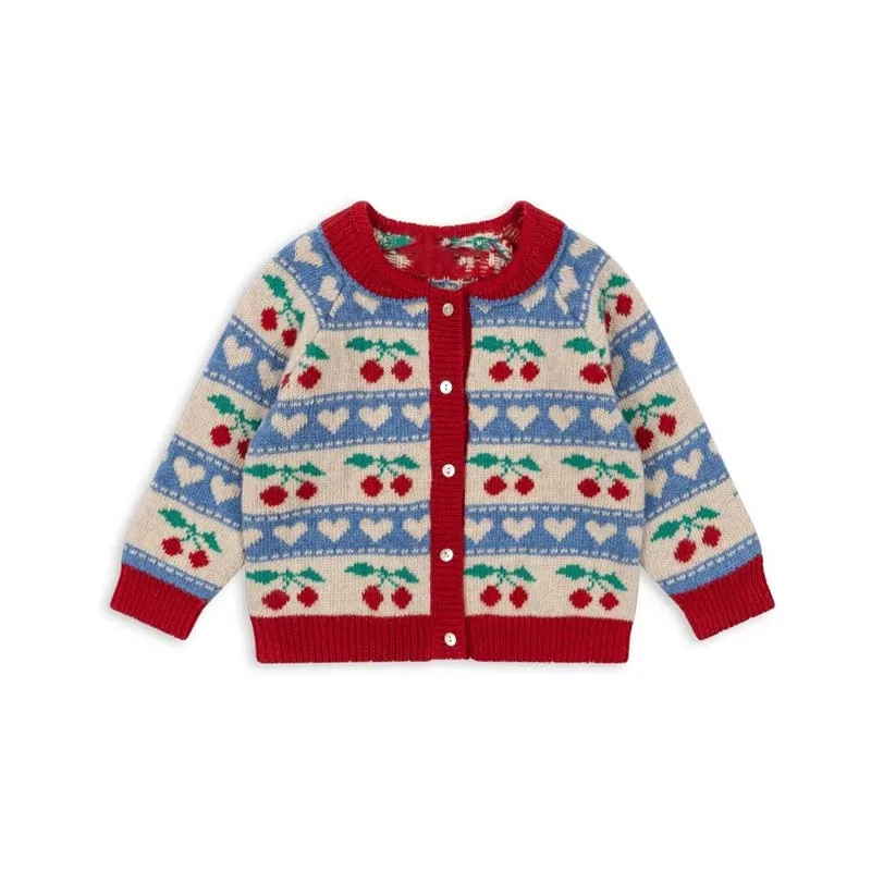 In Stock 2024 KS Autumn Kids Clothes Girls Sweater Baby Boys Cardigan Kids Knitted Cardigan Christmas Hats Embroidered Sweater