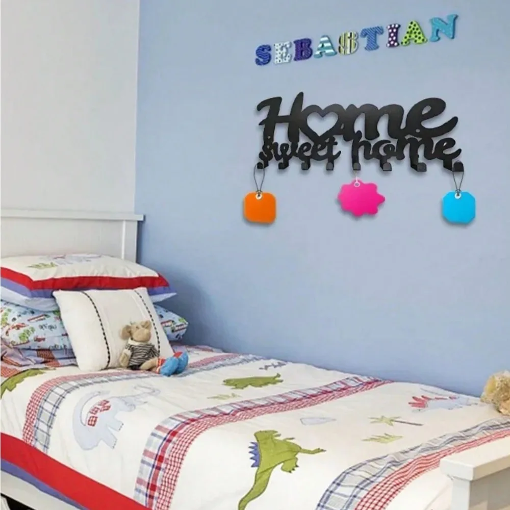 1 PC Sleek Black Metal Wall Hooks - Creative Kitchen Towel Holders for Home, Distinctive Personalized Gift for Friends & Family