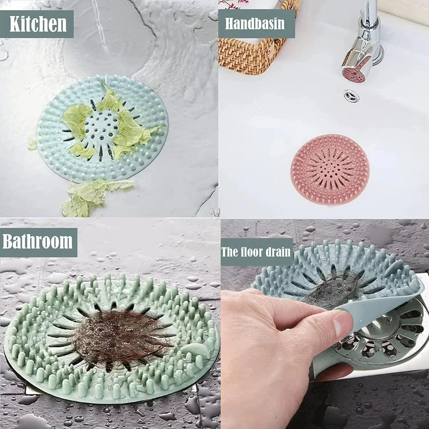 Hair Filter Sink Anti-blocking Strainer Bathtub Shower Floor Drain Stopper Silicone Kitchen Deodorant Plug Bathroom Accessories