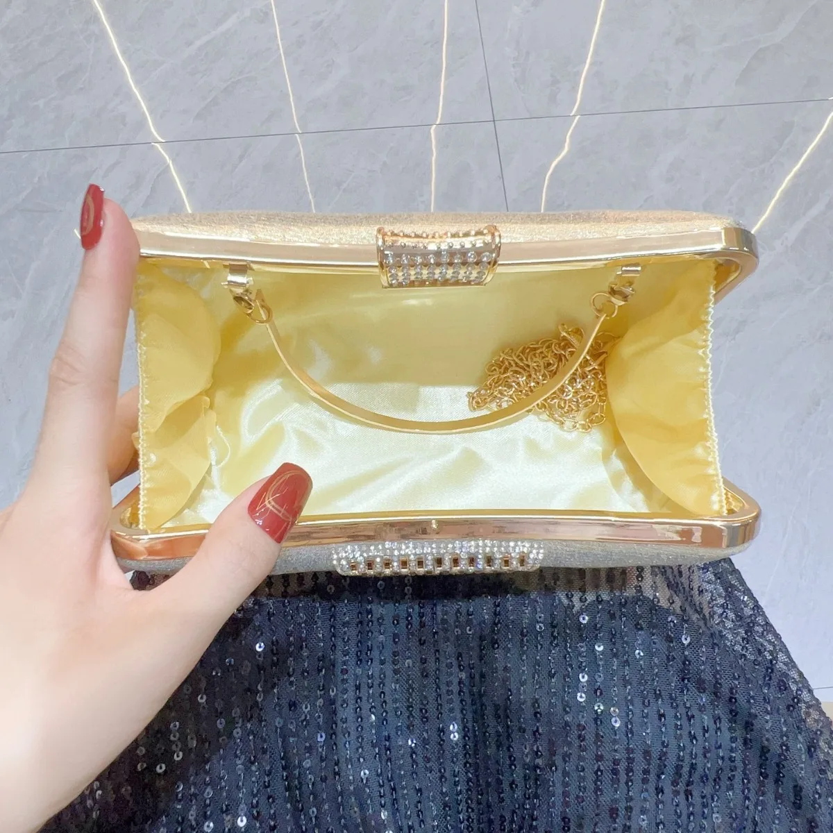 حقيبة عشاء المشاهير الفاخرة الخفيفة مأدبة حقيبة ساعي الراقية حقيبة يد نسائية متعددة الاستخدامات Pochette Soirée فام Mariage #3