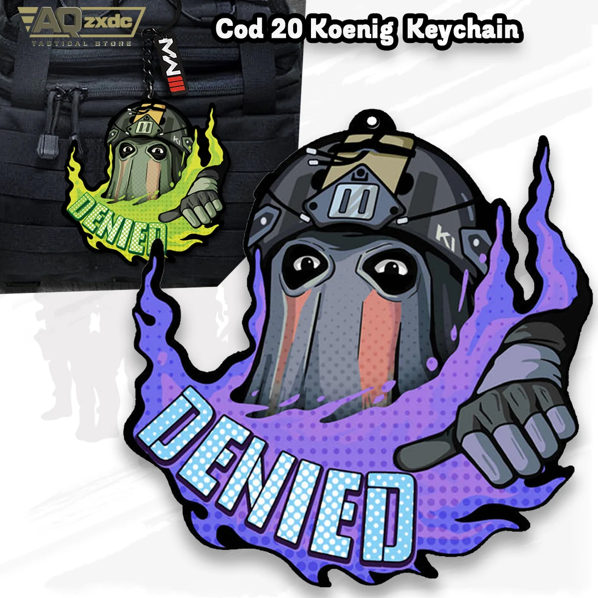 

Брелок AQzxdc Cod 16 Konig Call of Duty COD20 Konig, переоборудованный на запрос, брелок с этикеткой, универсальный периферийный кулон