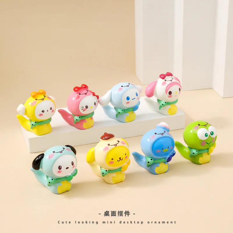 Sanrio My Melody Snake Scatola cieca per particelle carine Pezzo di visualizzazione Melody Tie Simpatico regalo per bambola a mano da tavolo Figure decorative Kawaii