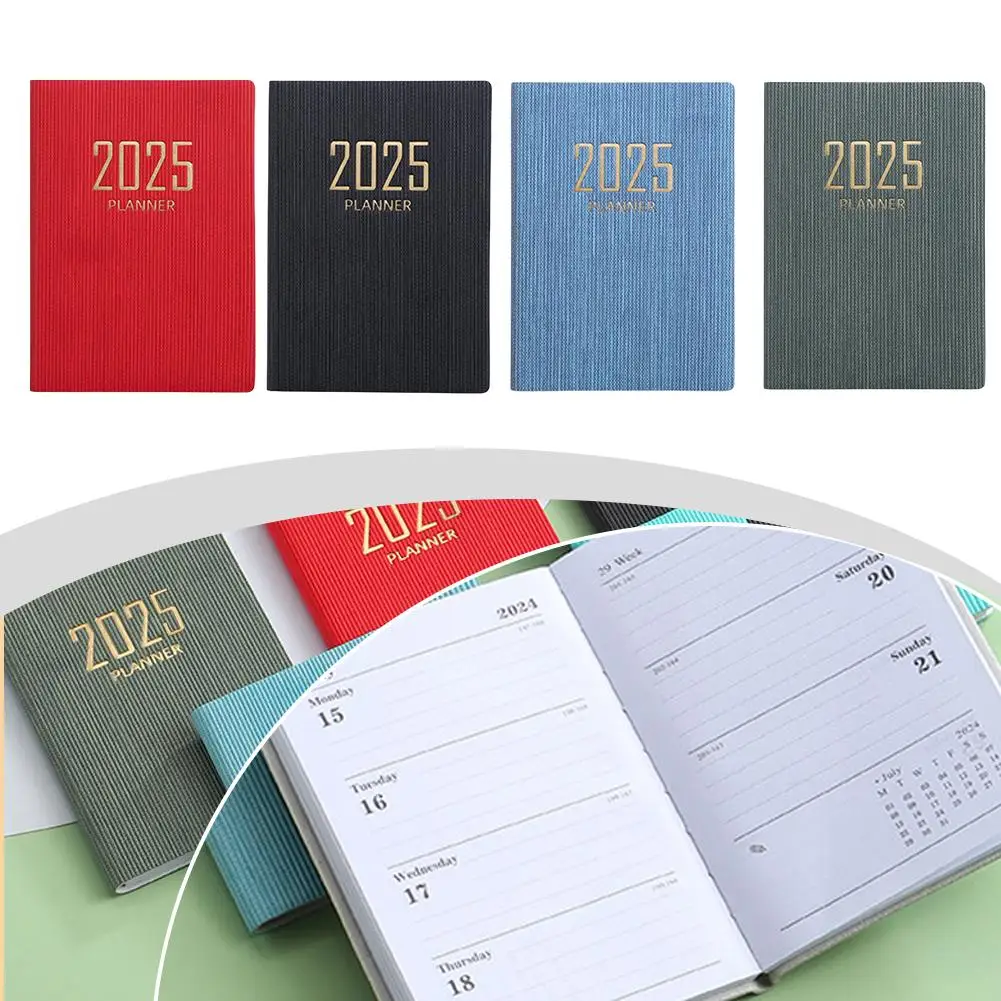 2025 A7 English Calendar Mini Agenda Book Portable Planners Creative Schedule A7 Daily Notebooks Notebook Pocket Weekly Sma Q2M7