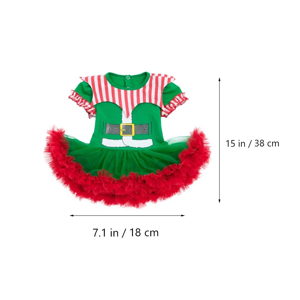 

1Set Baby Dress Set Christmas Clothes Toddler Costume 3-6 Months Soft Gauze Skirt Hot Stamping Durable Colorful Party Outfit