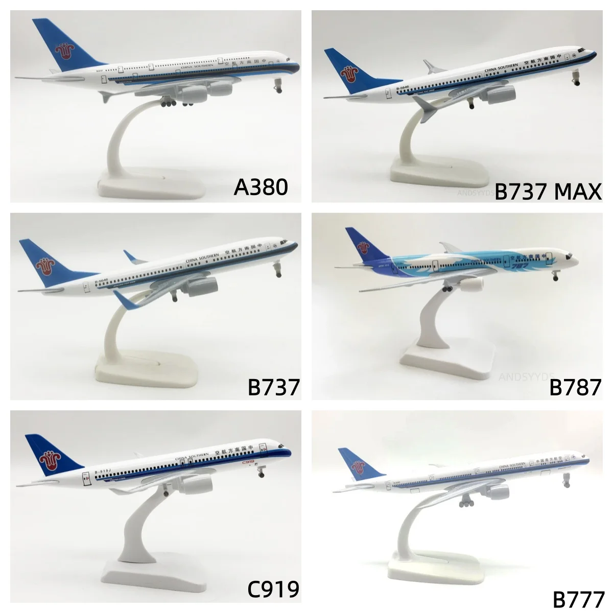 

Metal Plane Model China Southern Airline 20cm Scale Aircraft A380/C919/B787/B737/B777 Series Collectible Airplane Kids Toys