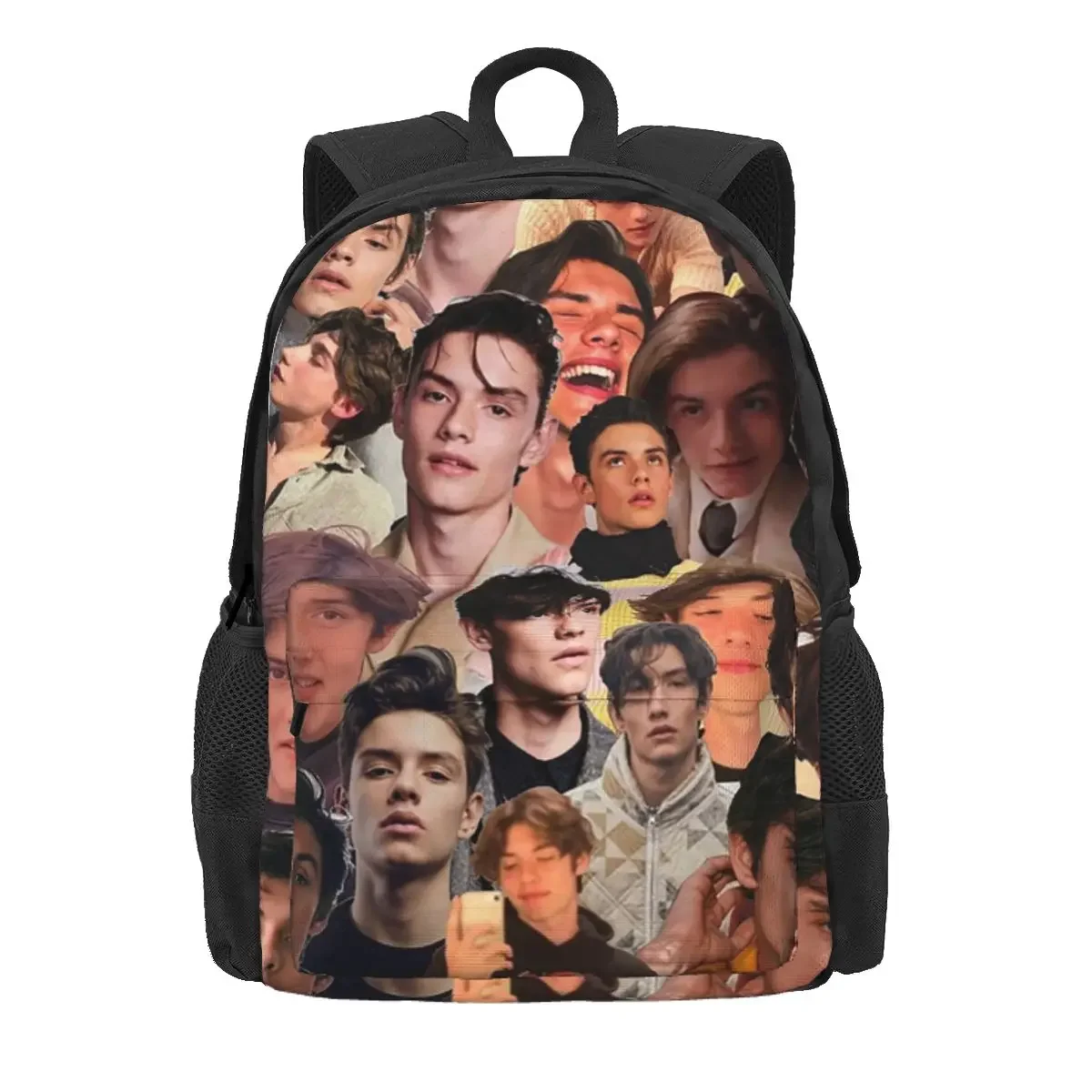 Louis Partridge Photo Collage Backpack Daypack Large Capacity Kids BookBag School Bag Shoulder Bags for Men Women