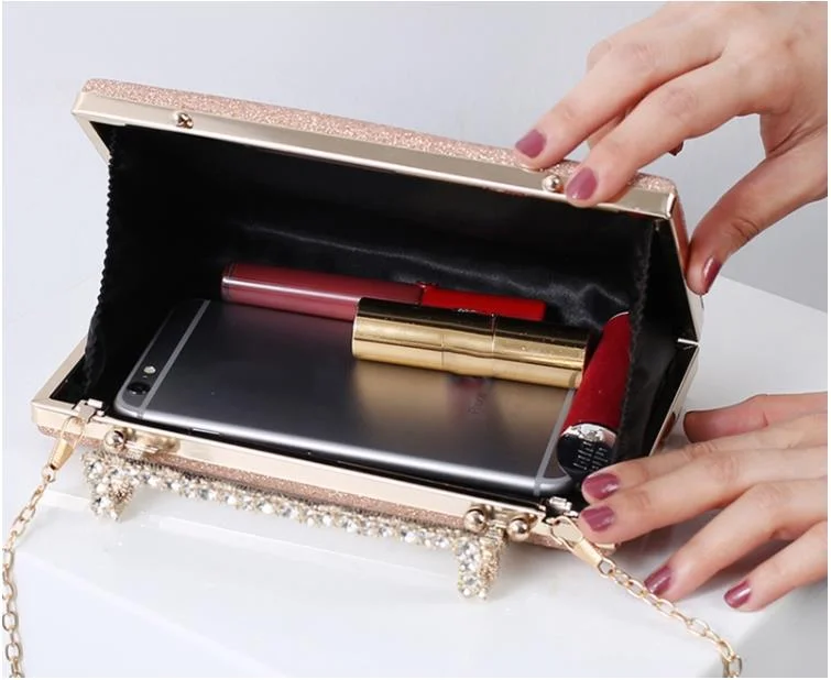 Diamond Party Evening Clutch Bags Small Luxury Cross Body Purses Bride Wedding Wallet With Chain Dinner Handbags For Women