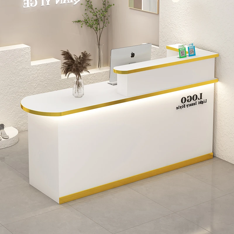 Beauty Center Reception Professional Aesthetic Home Counter Cosmetics Table Customer Modern Room Recepcion Furniture Bank