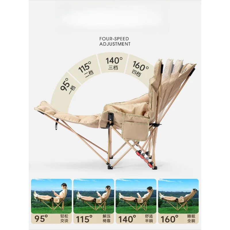 Portable Folding Reclining Lounge Chair 3-in-1 Sit Lie Sleep Foldable Bed For Office Lunch Break Outdoor Garden Beach