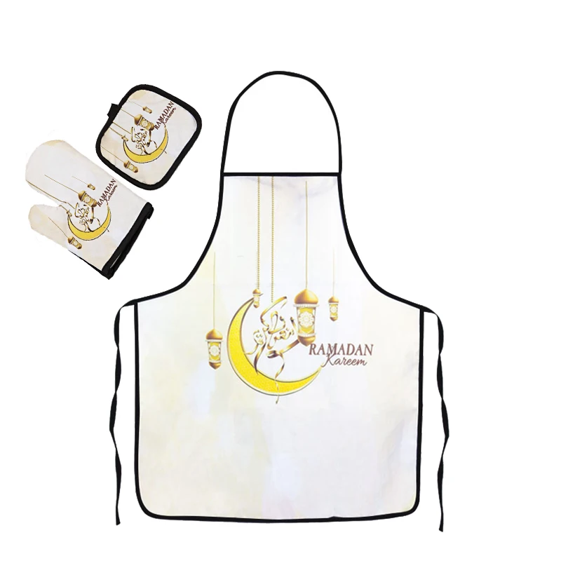 Eid Mubarak Kitchen Aprons Baking Anti-Hot Gloves Muslim Islamic Home Ramadan Party Decoration Ramadan Kareem Cooking Decor