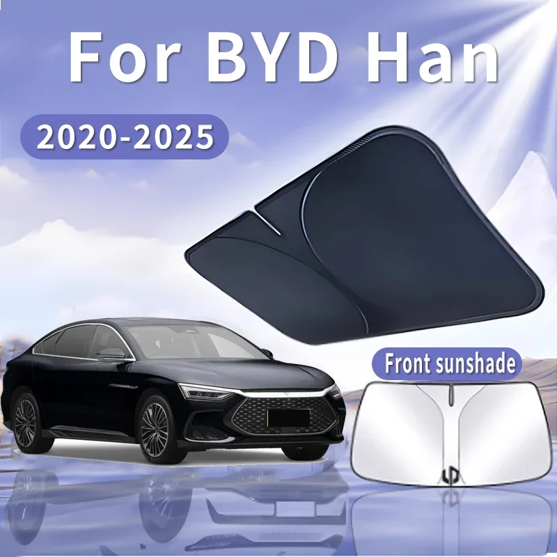 

Автомобильный солнцезащитный козырек для BYD Han 2020 ~ 2025 2021 2022, солнцезащитный козырек на лобовое стекло, теплоизоляция, летнее охлаждение, автомобильные аксессуары, складные