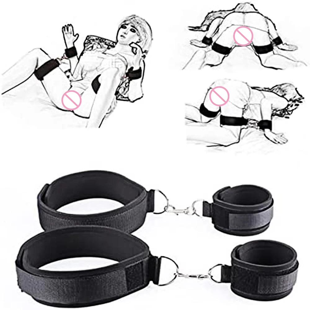 BDSM الكبار SM ضبط النفس الجنسي أصفاد أدوات الرقيق Bdsm ​   أصفاد مثيرة للمعصم إلى الكاحل مفتوحة الساق ألعاب يدوية عبودية للأزواج 18+