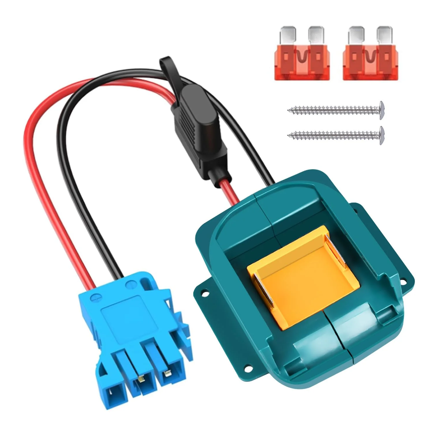 for Power Adapter Wheel for Makita 18V LXT Battery with Wire Harness Connector and Fuse Holder Compatible for Peg-Perego 12 Volt