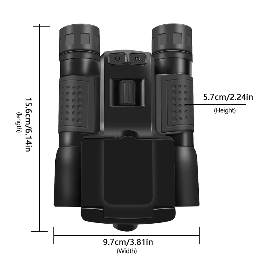 12x32 camera HD digital black binoculars with screen suitable for outdoor camping photography and video recording