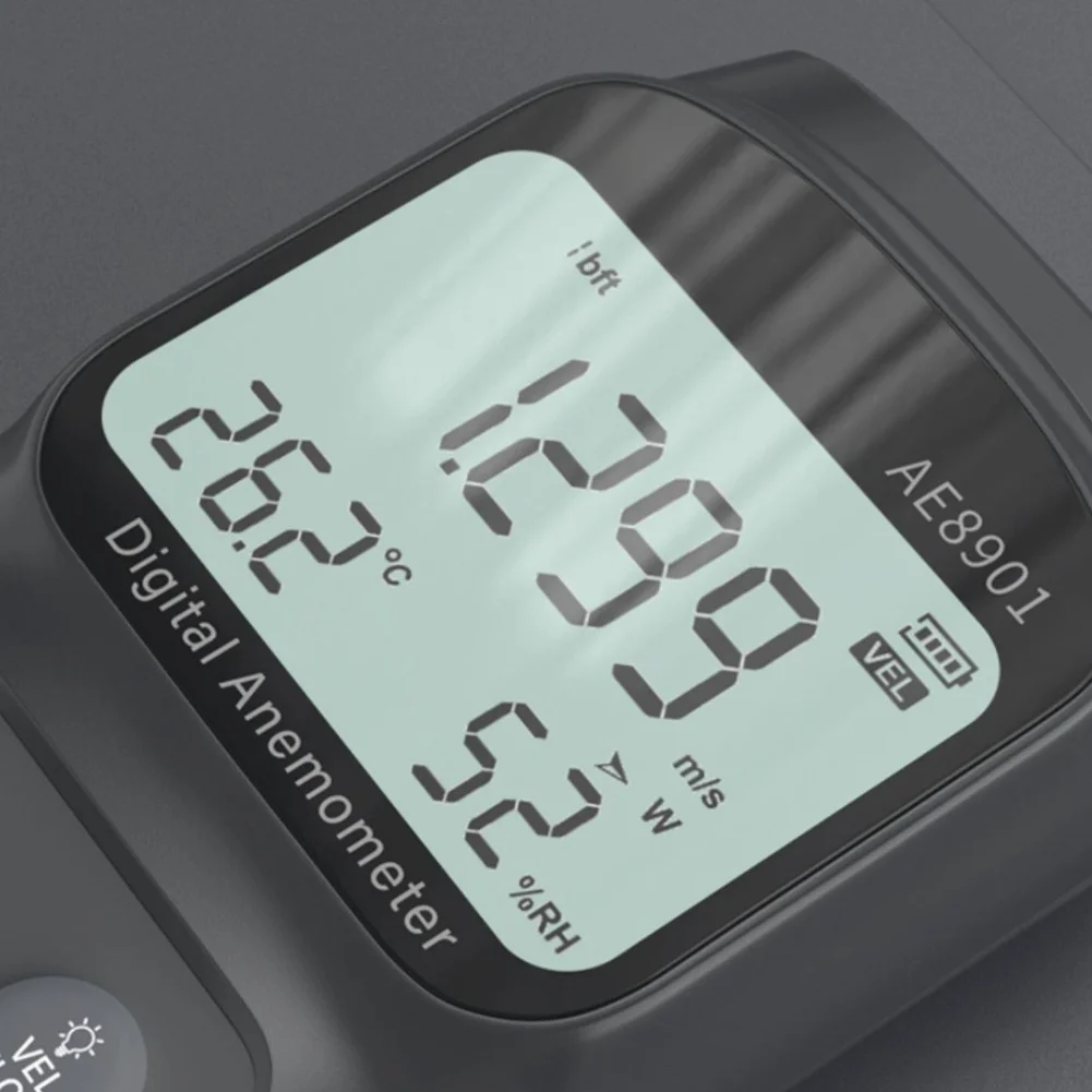 Air Flow Meter Split Anemometer Wide Measurement Range Real-time Data Display Black For Wind Energy Assessment