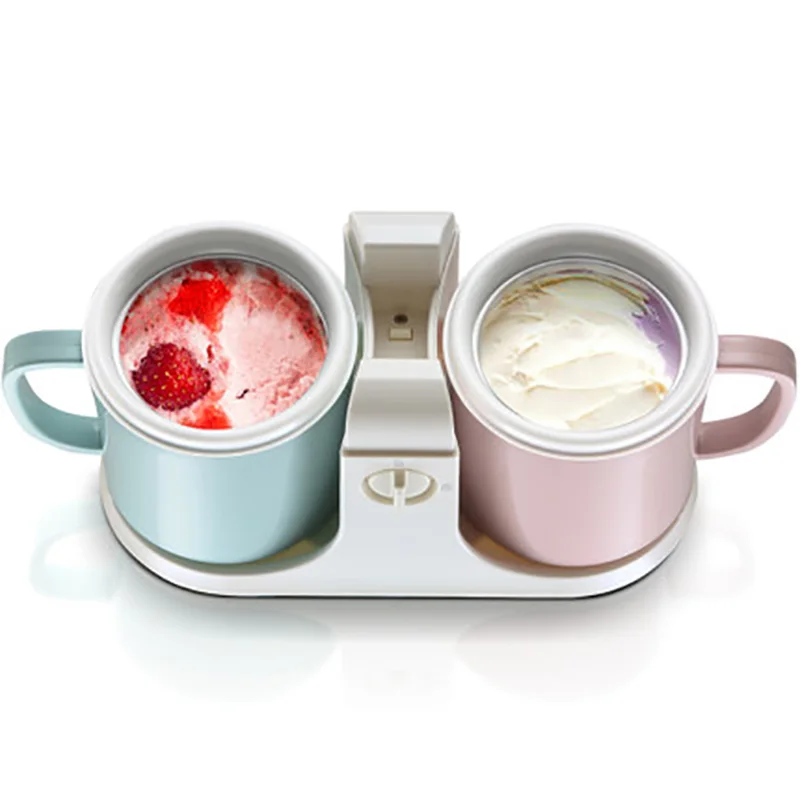 Popular easy working mini soft maker 1L detachable two buckets helado maquina fruta ice cream making machine for household