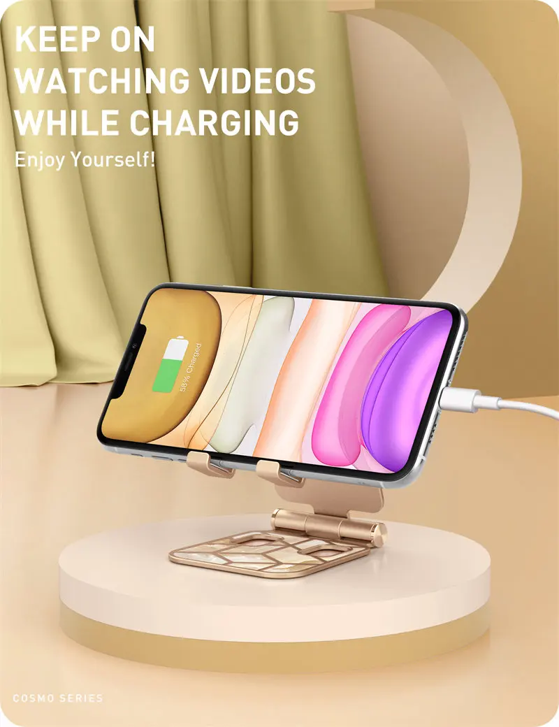 Adjustable Cell Phone Stand Holder I-Blason Phone Dock Multi Angle Compatible with Smart Phone For iPhone For Android Smartphone