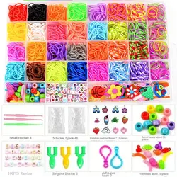 4300pcs+ 32Colour Vibrant Color Rubber Band Assortment Loom Bands- Beading Kits for Making Unique Bracelets, Bangles, and Crafts