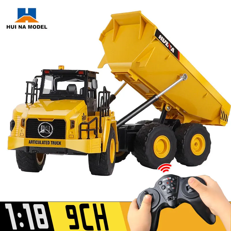 Huina 1553 1:16 Car 9CH Remote Control Trucks with Light Radio-controlled Dumper Tractor Electric Model Toys Children Gift