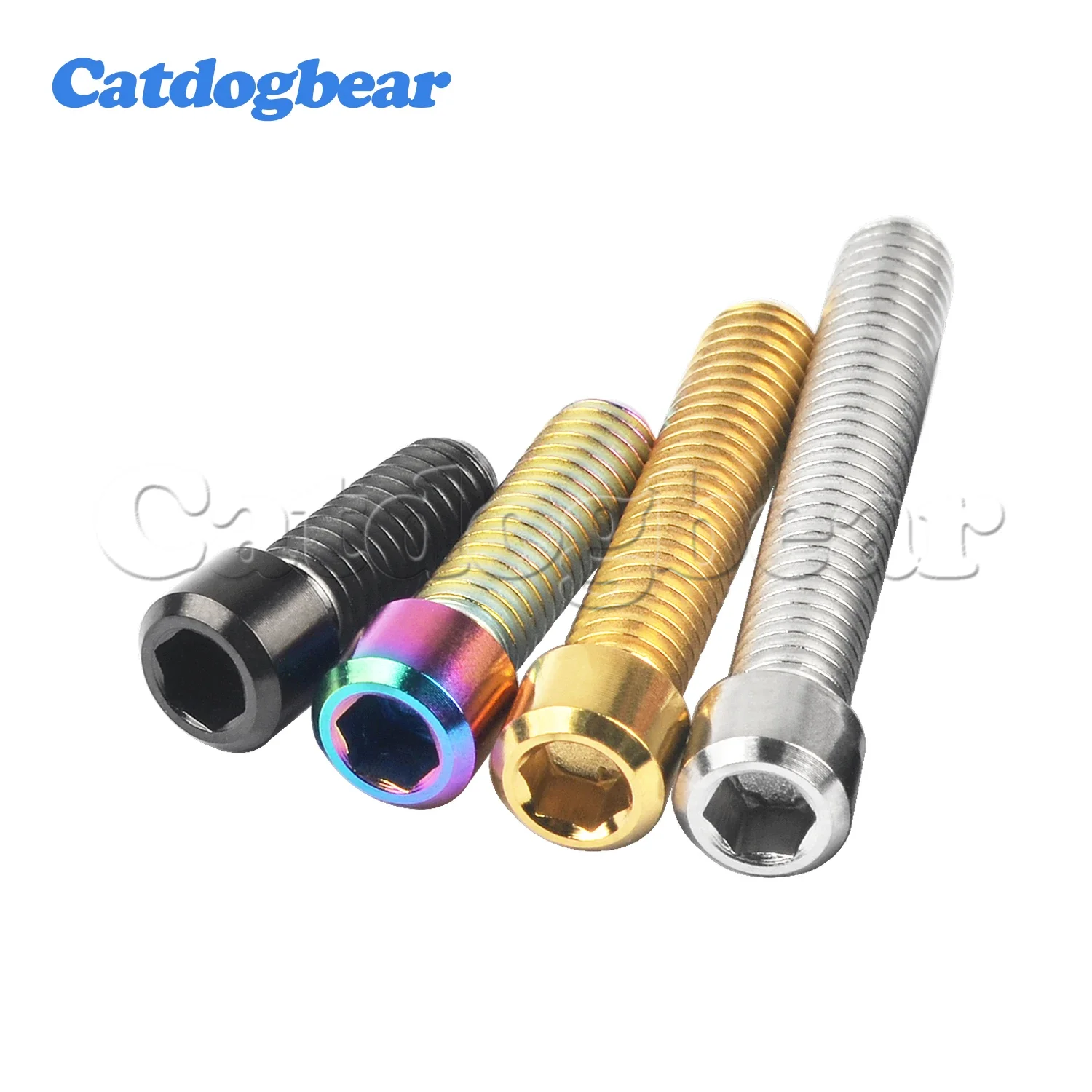 Catdogbear-M4 Titanium Hexagonal Coluna Cabeça Parafuso, Parafusos Fixadores para Bicicleta, 10mm, 13.5mm, 15mm, 20mm, 25mm