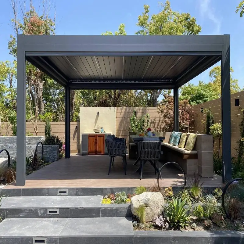 Picture 5: Various Sizes Aluminum Alloy Rectangular Pergola Recreational Swimming Pool Rust Prevention Pavilion Outdoor Rainproof Gazebo