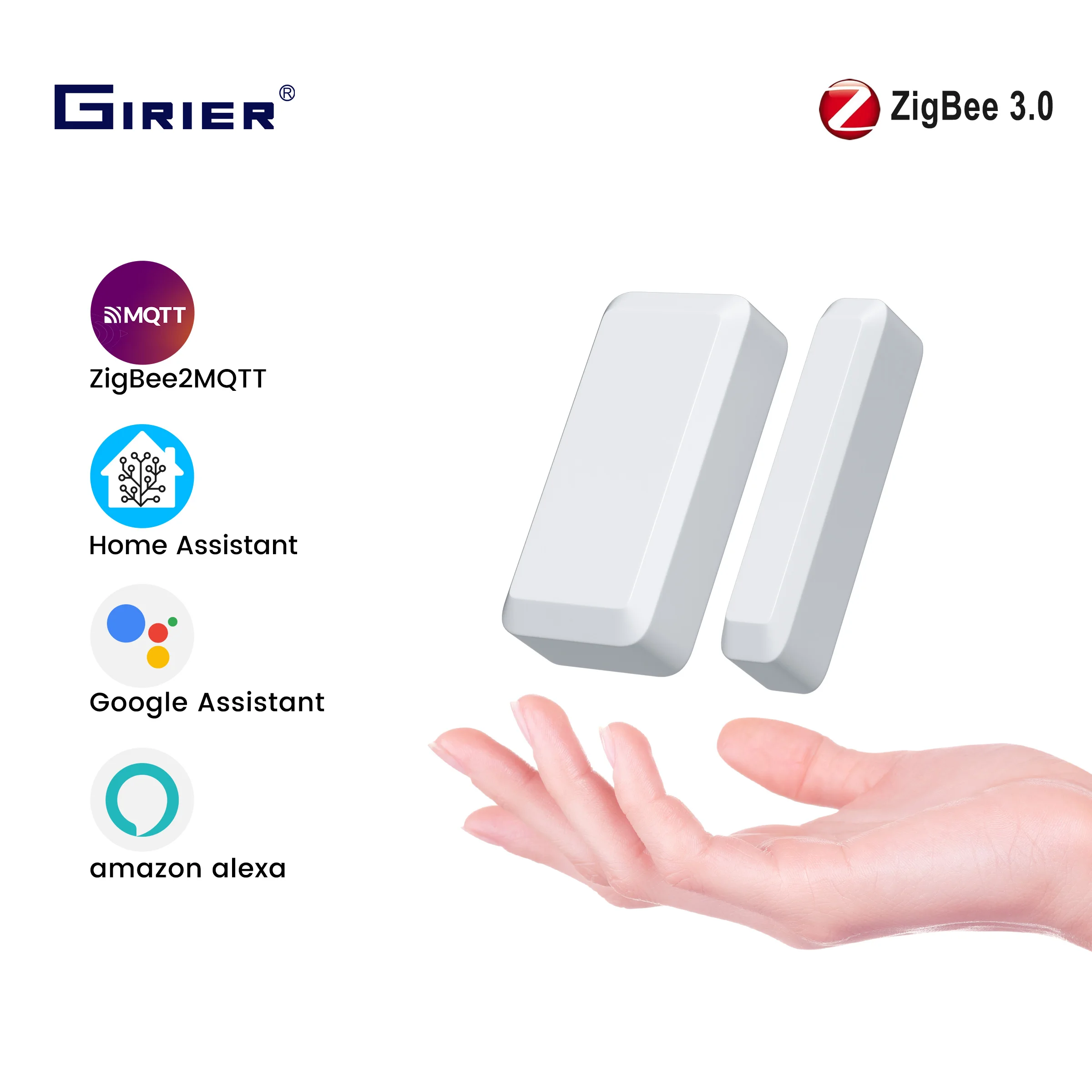 

GIRIER умный датчик двери и окна ZigBee 3,0 беспроводной контактный детектор для безопасности умного дома работает с домашним помощником MQTT