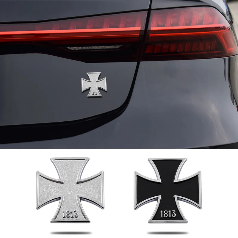 50pc Metal car Sticker Maltese Cross 1813 Emblem Car Auto Motorcycle Badge Trunk Decal Sticker Car Styling