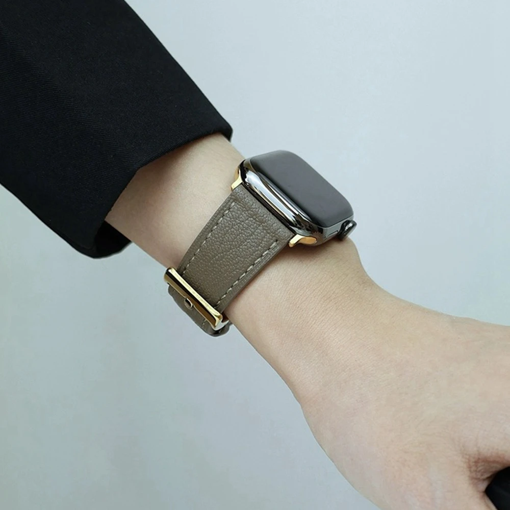 Ремешок кожаный для Apple Watch Band, модный спортивный браслет для IWatch 38 мм 40 мм 41 мм 42 мм 44 мм 45 мм 49 мм