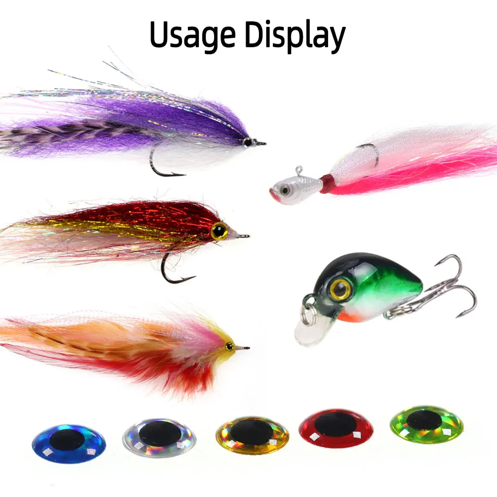 ICERIO 100 Stück/Packung Epoxid 3D Holographische Fischaugen Tintenfisch-Köder Angelköder Köderherstellung Streamer Fliegenbindematerial – Detail 6