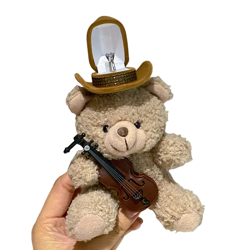 

Органайзер для подарков, милая скрипка, бурый медведь, собака Вест-хайленд, плюшевая кукла, кольцо, витрина, коробка для ювелирных изделий