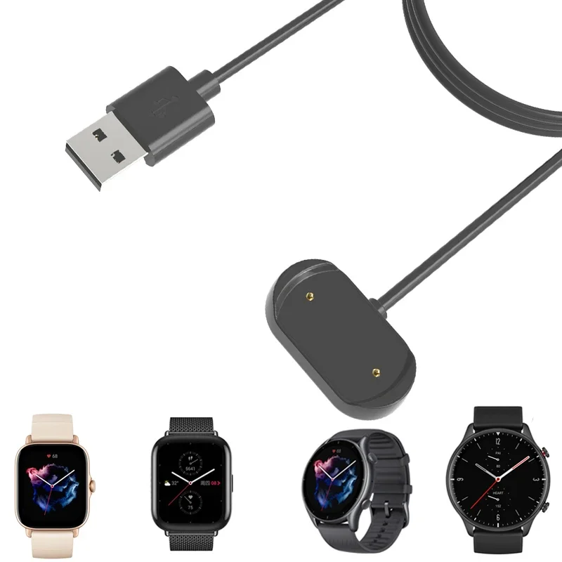 Cargador de Cable de carga USB para Amazfit Cheetah GTS4 GTS3 GTS2 Mini GTS GTR 4/3/2e GTR4 GTR3 GTR2 Bip 5/U t-rex 2 Trex Ultra/Pro