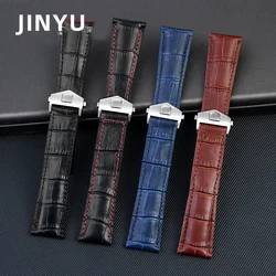 cowhide strap bracelet 19mm 20mm 22m For Tag heuer watchband men wristwatches band accessories fold buckle cowhide watch strap