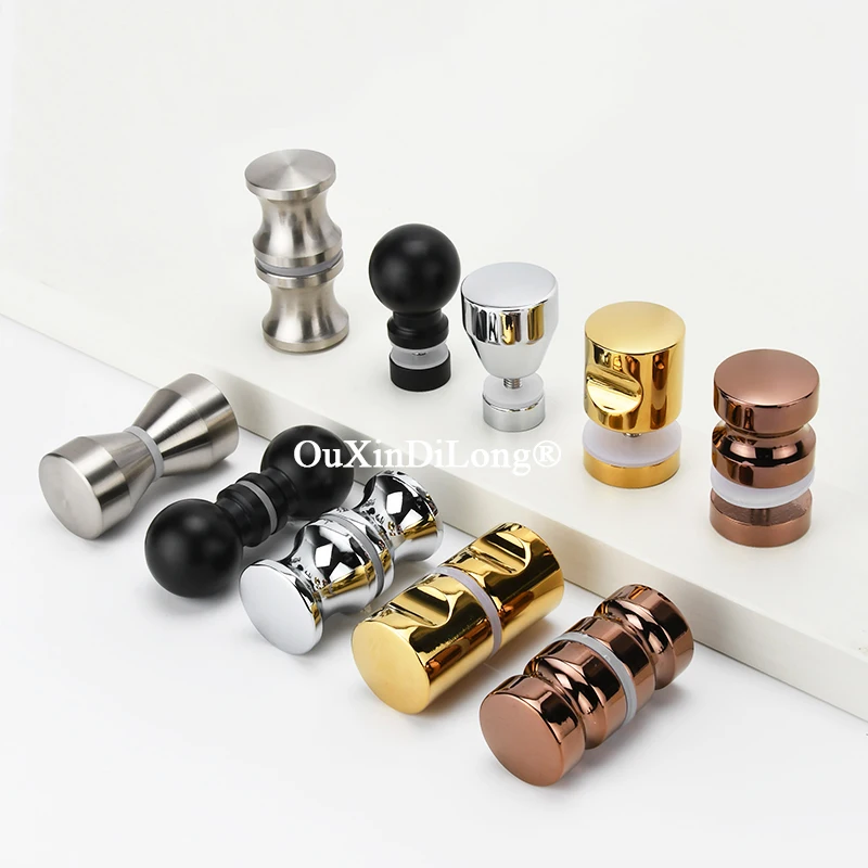 Brand New Solid Aluminum Alloy Bathroom Glass Door Knobs Shower Cabin Display Cabinet Glass Sliding Door Handles for 6~18mm