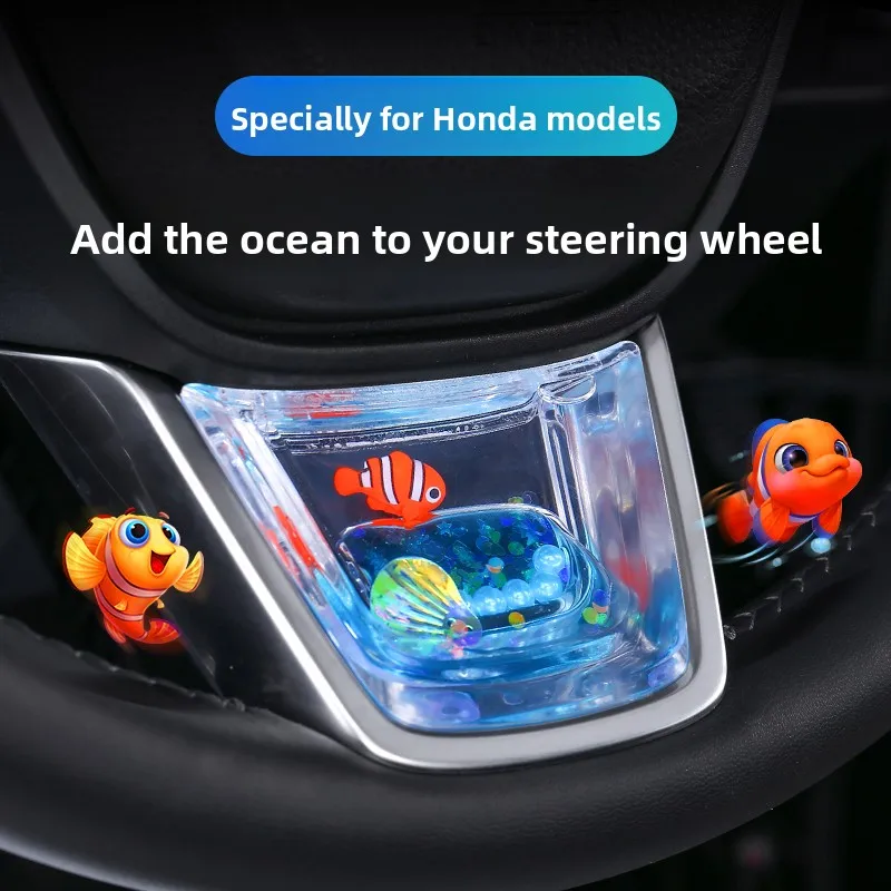 

Декоративные пайетки на руль для CRV, Accord, Civic, 3D-наклейки, мультяшные аниме-декали для интерьера автомобиля