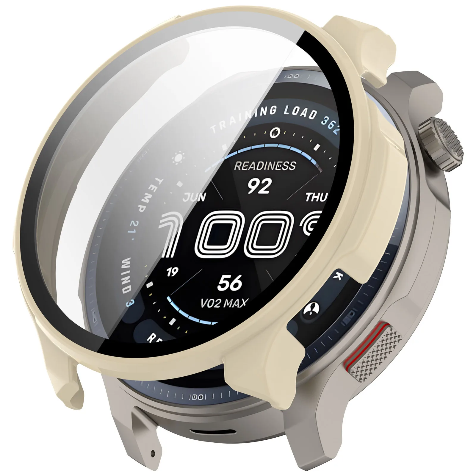 

Для Huami Amazfit Balance 2 (A2429) Жесткий защитный чехол для часов из ПК с пленкой из закаленного стекла - цвет слоновой кости